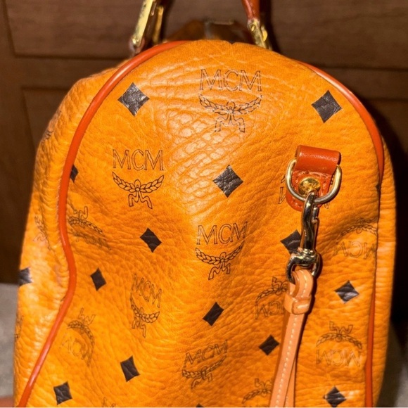 MCM Cognac Visetos Satchel Bag - Picture 4 of 5